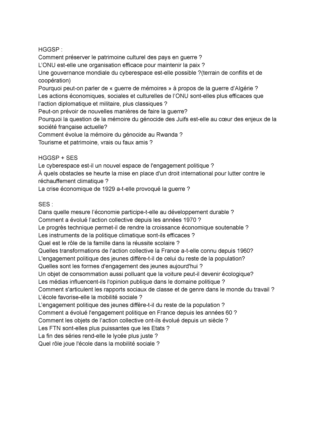 Questions Grand Oral - HGGSP : Comment Préserver Le Patrimoine Culturel ...