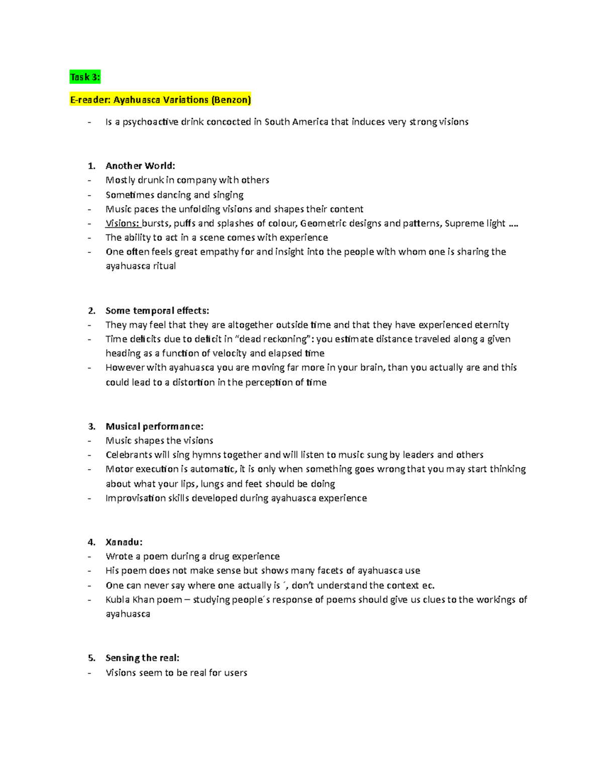 Task 3 Psychedelic Medicine Summary - Maastricht University - Studeersnel