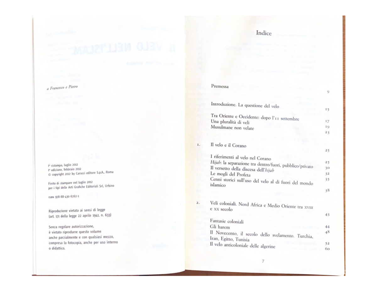 Il Velo Nell'islam 1 - prof ferrara - Scienze della moda e del costume