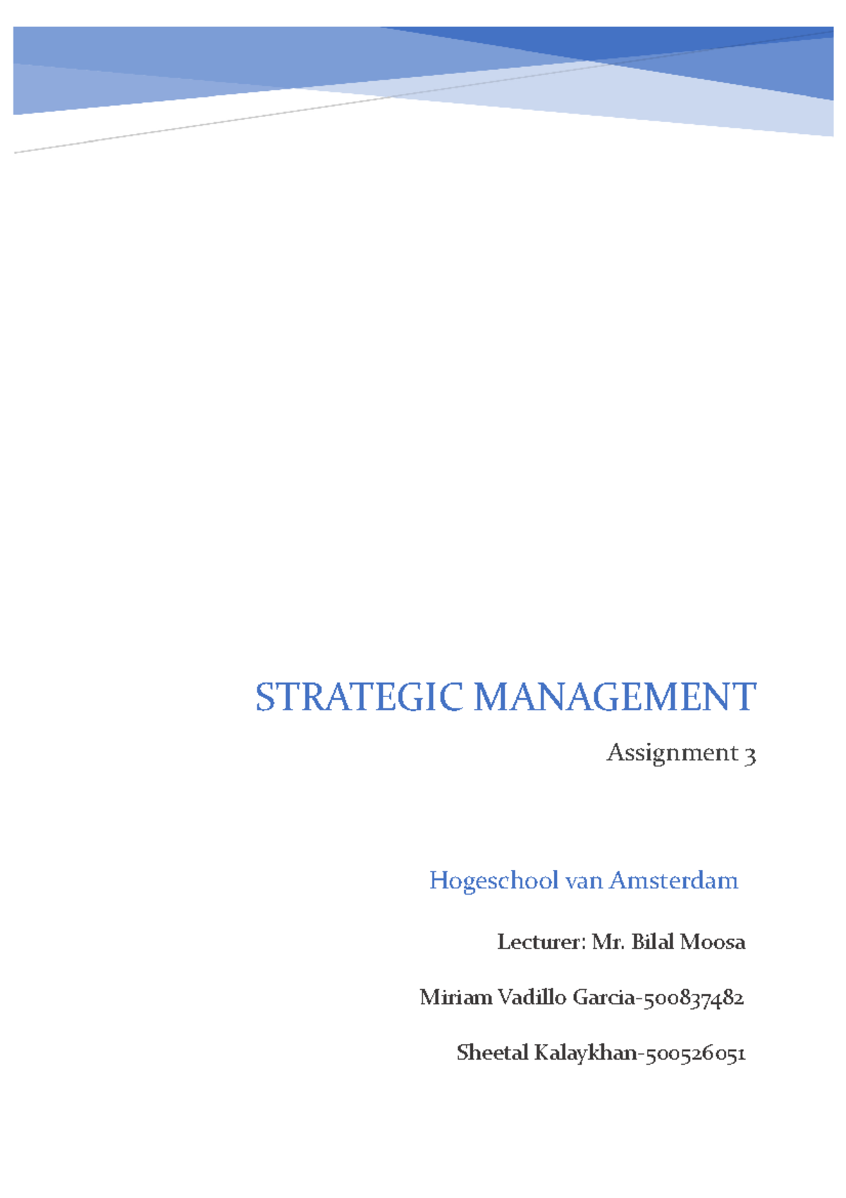 mba strategic management assignment pdf