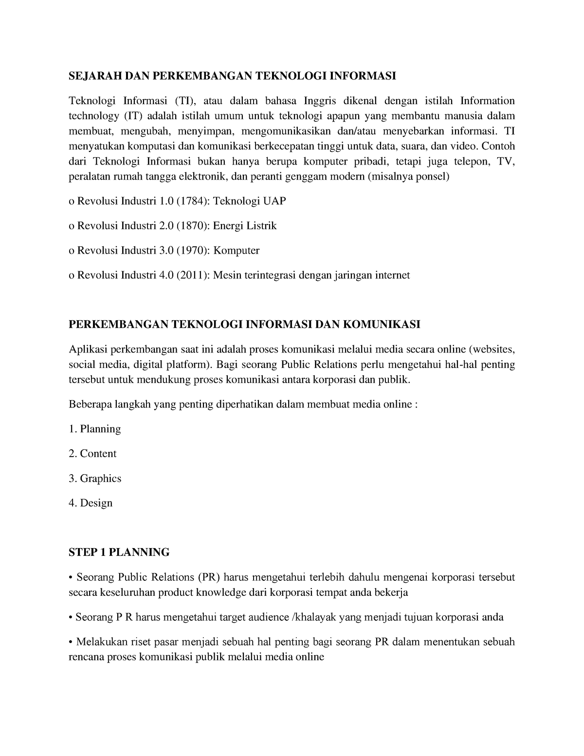 Sejarah DAN Perkembangan Teknologi Informasi - SEJARAH DAN PERKEMBANGAN ...