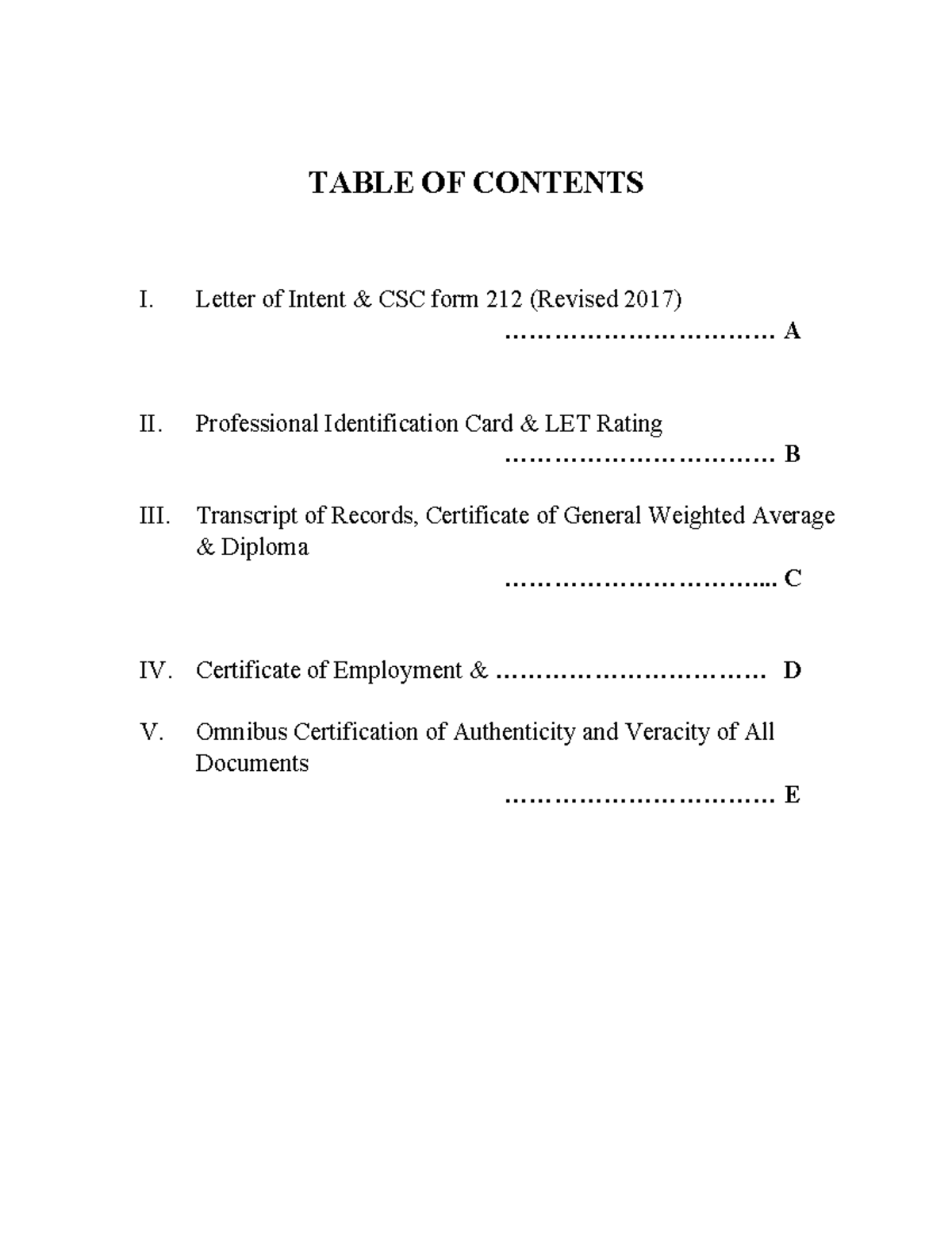 Table OF Contents Jazogue For ranking F - TABLE OF CONTENTS I. Letter ...