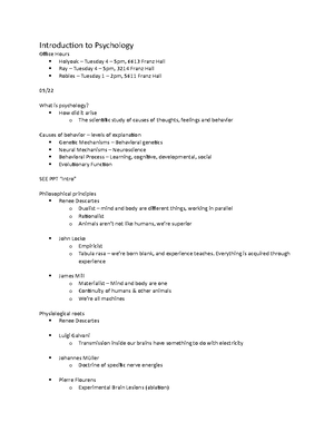 Pdf lesson 1 intro to psychology - PHSYCHOLOGY -The scientific study of ...