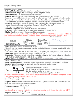 Final Finance 3000 - Notes With Practice Questions - Fin3000 Principles ...