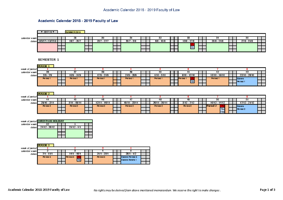 Academic calendar faculty of law maastricht university academic year