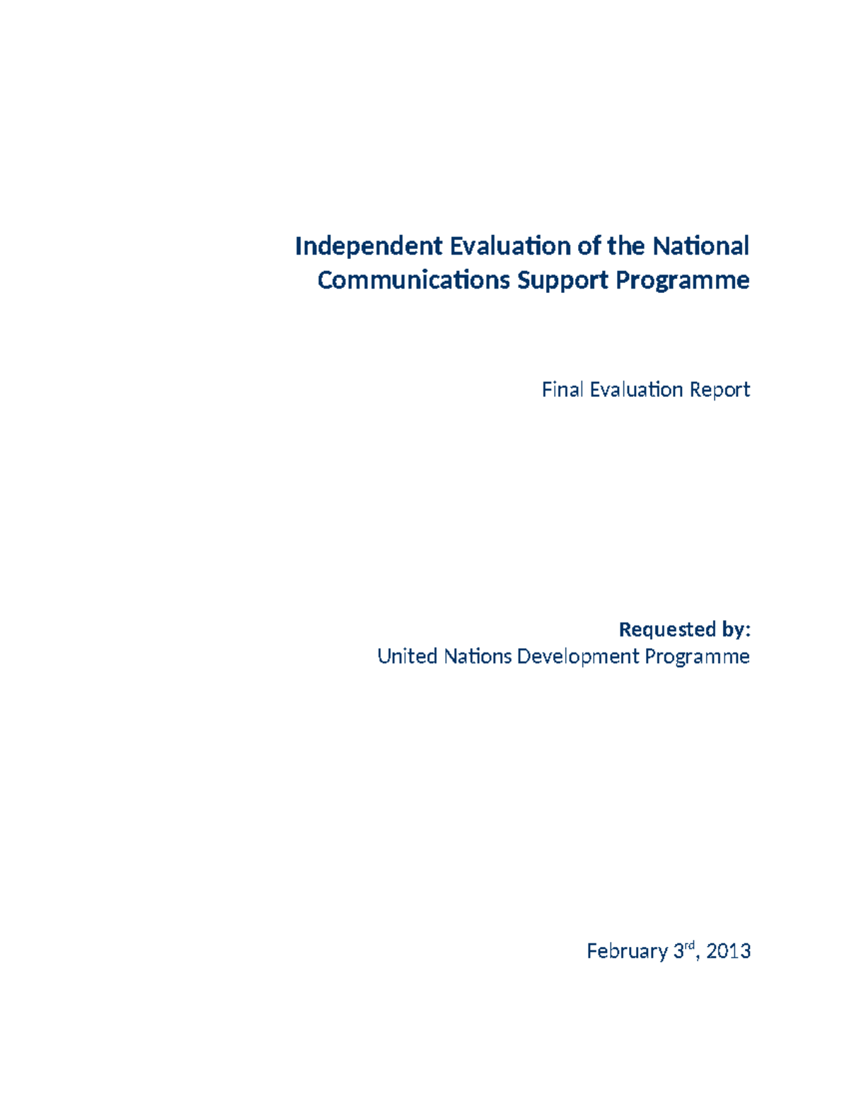 Terminal Evaluation Report Feb2013 (NCSP) - Independent Evaluation of ...