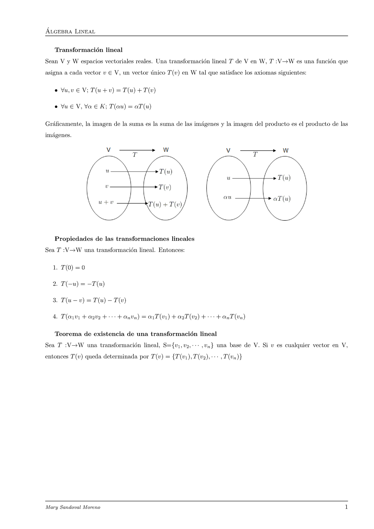 20 Definici N Y Propiedades De Las TL - Algebra Lineal ́ Transformaci ...