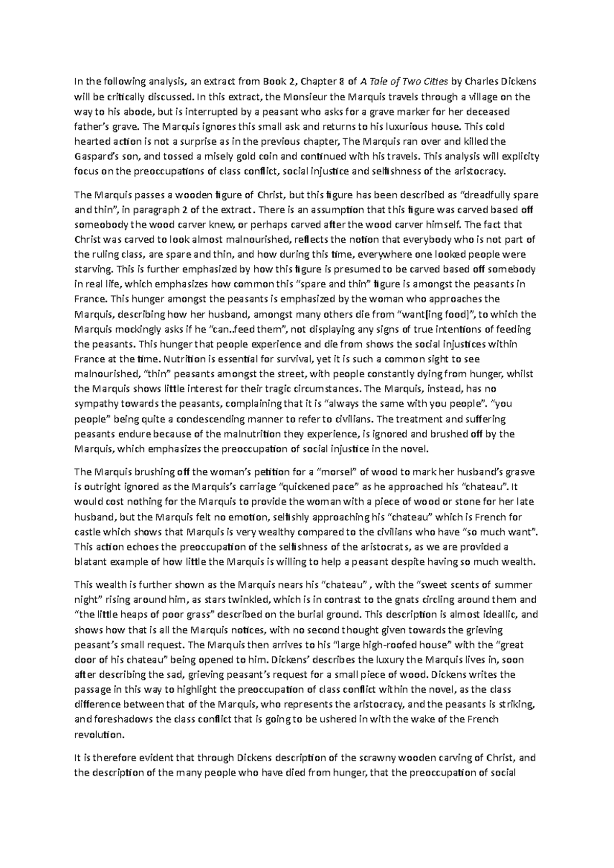 Dickens practice essay - In the following analysis, an extract from ...