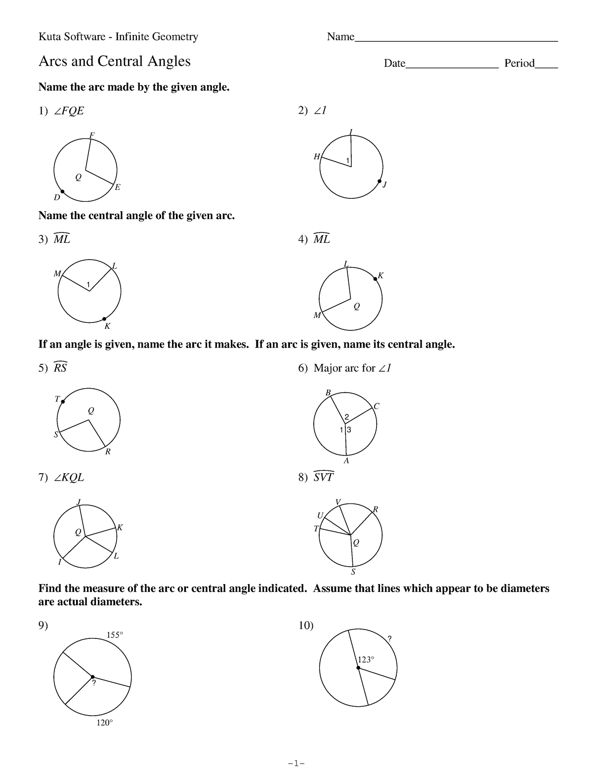 11-Arcs and Central Angles - ©P j 260 r 1 w 2 d 8 Kfukt 5 a 8 ...