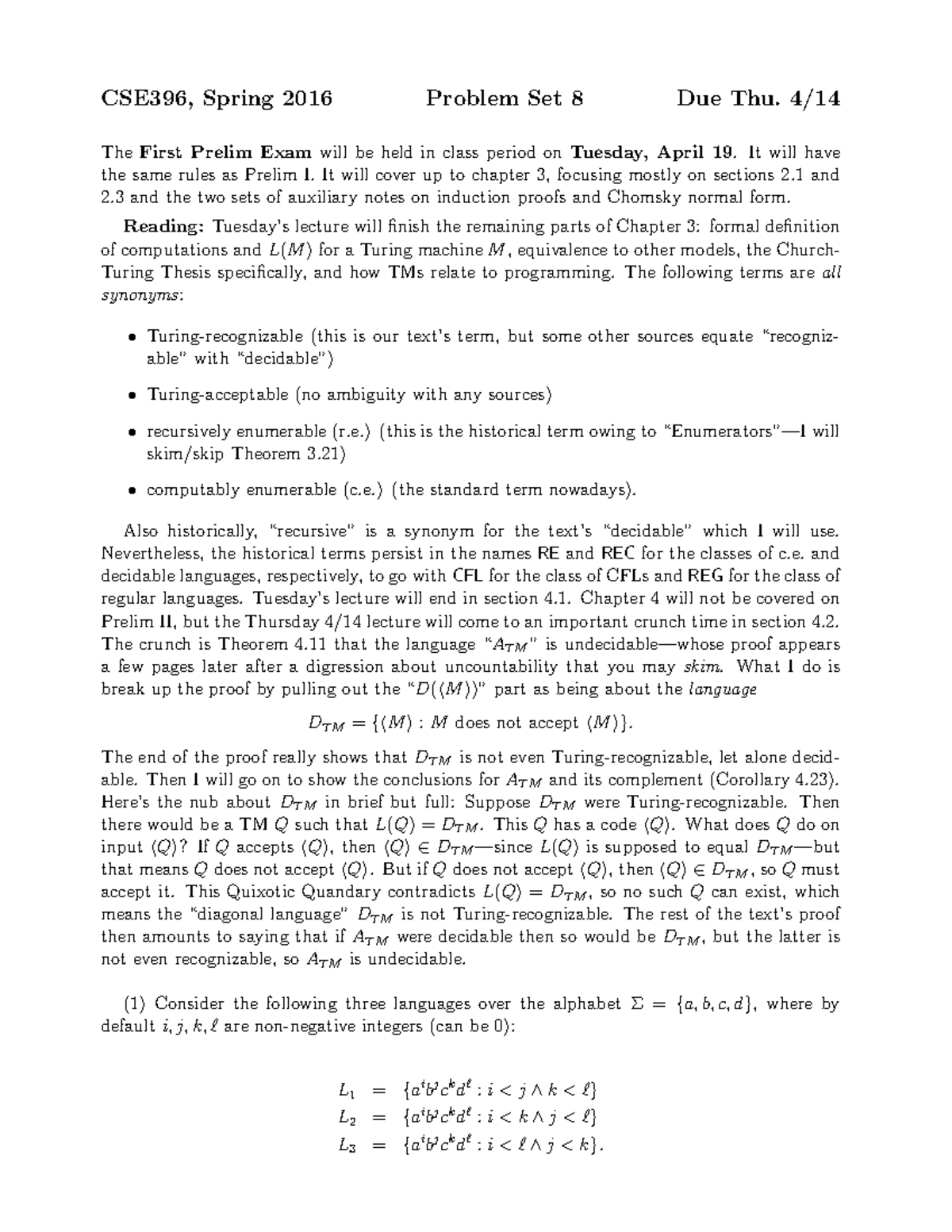 CSE396 problem set 8 spring 2016 q + a - CSE396, Spring 2016 Problem ...
