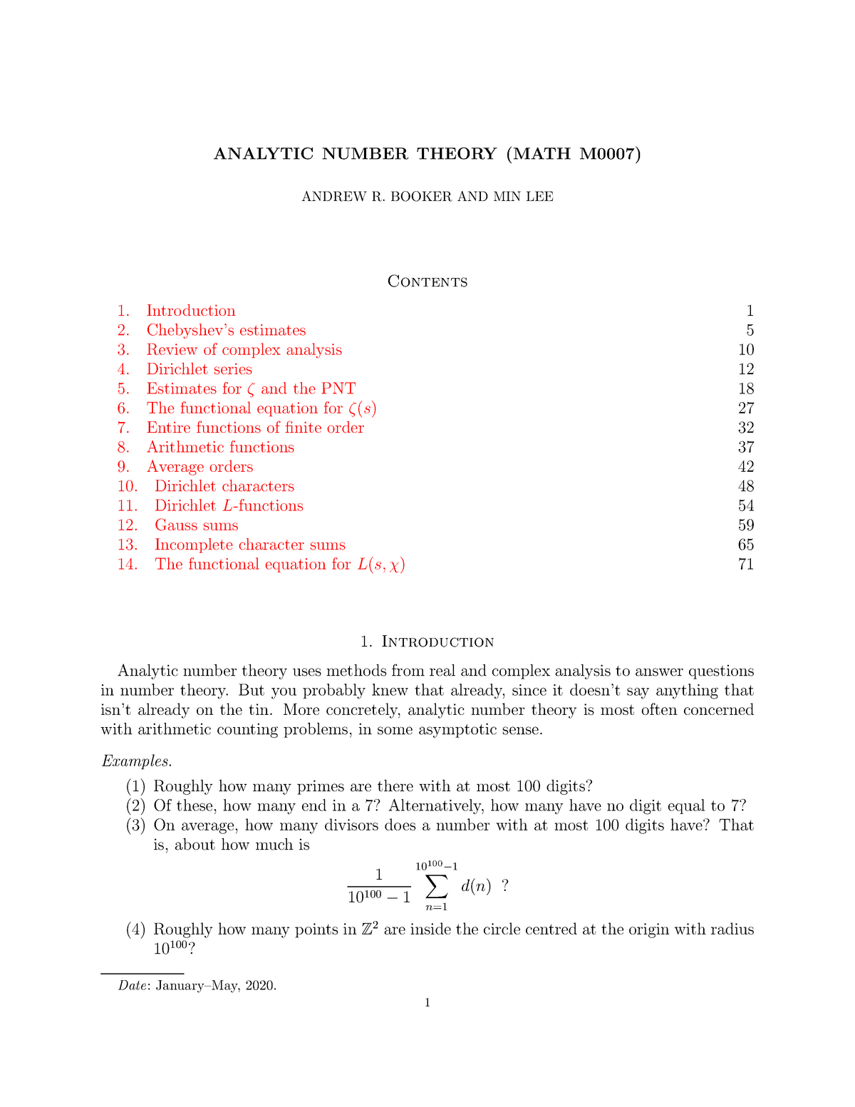 phd topics in analytic number theory
