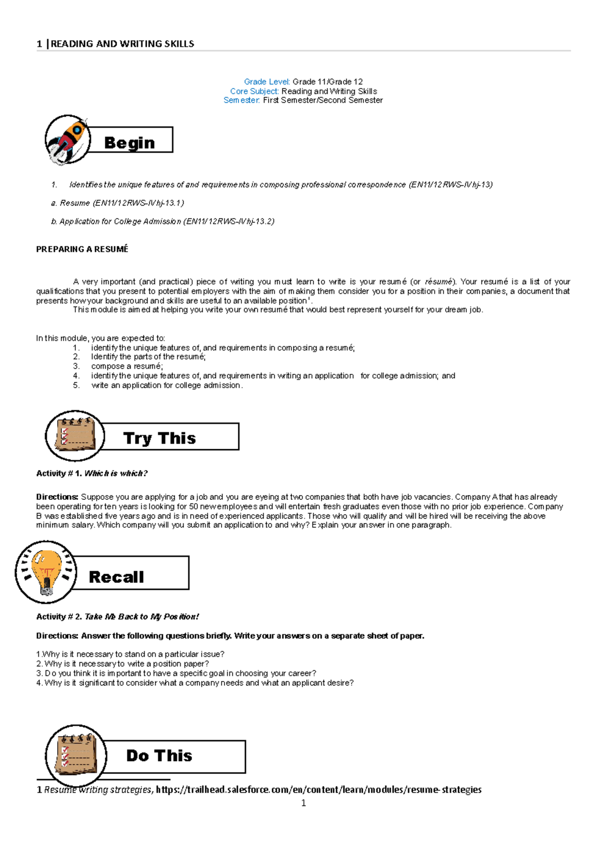 RWS WEEK11 12 Soriano Break a leg Grade Level Grade 11/Grade 12