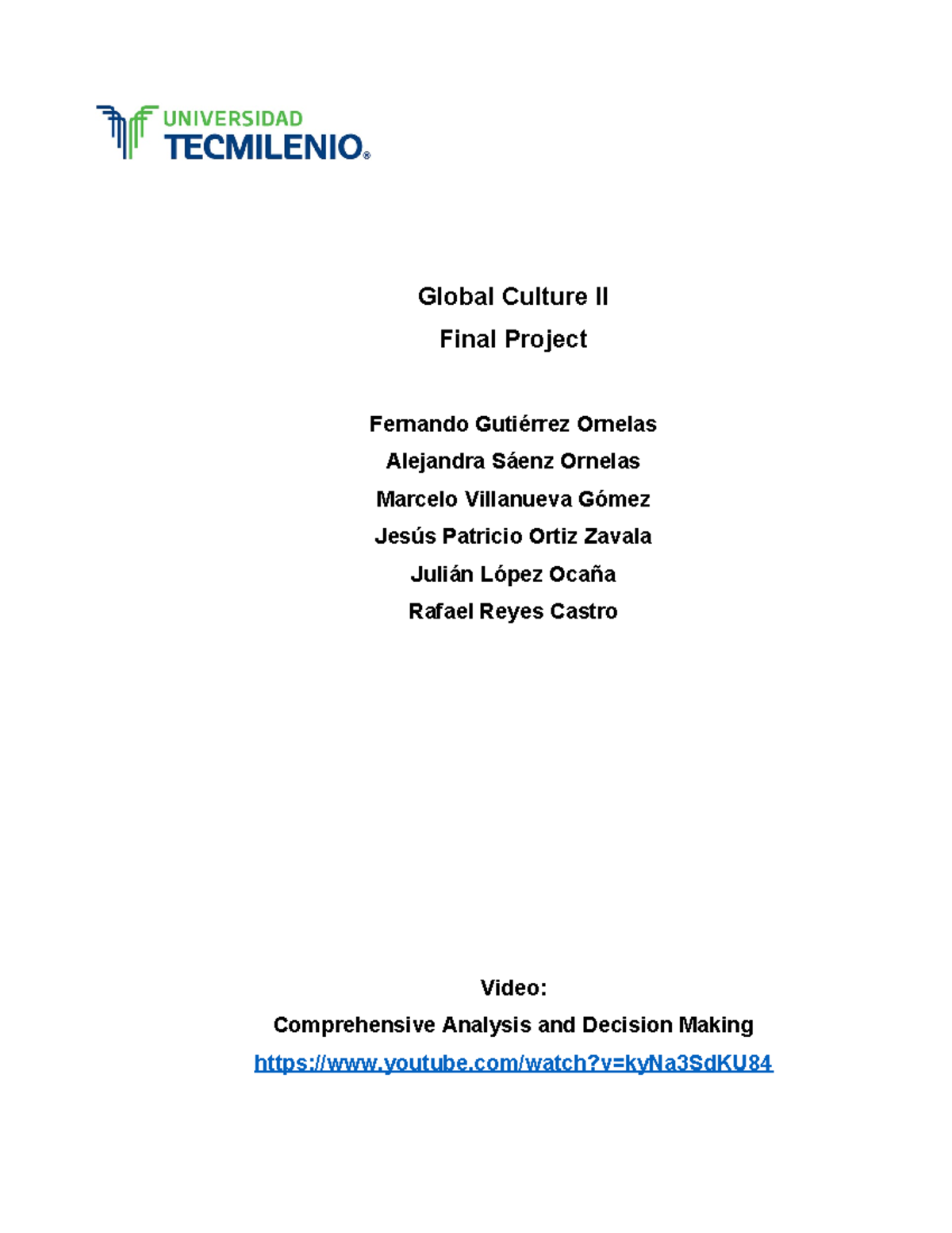 Final Project GC II - Trabajo - Global Culture II Final Project ...