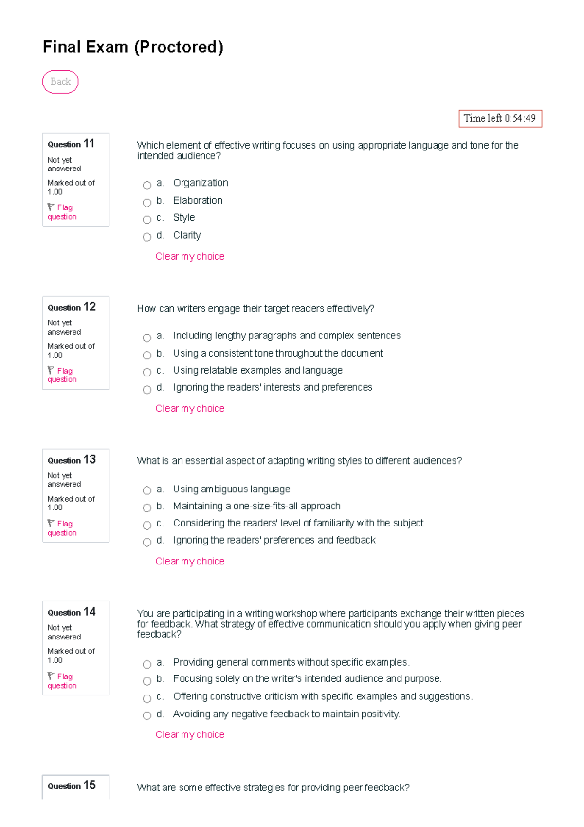 ENGL Final Exam (Proctored) (page 2 Of 4) Home - Question 11 Not Yet ...