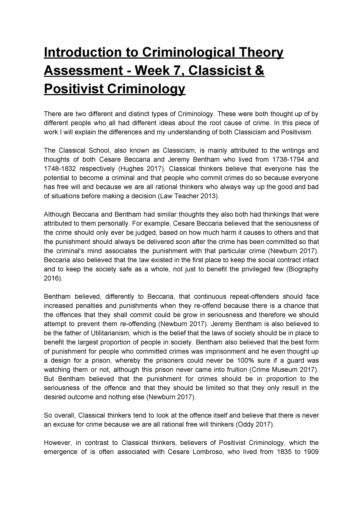 classical and positivist schools of criminology