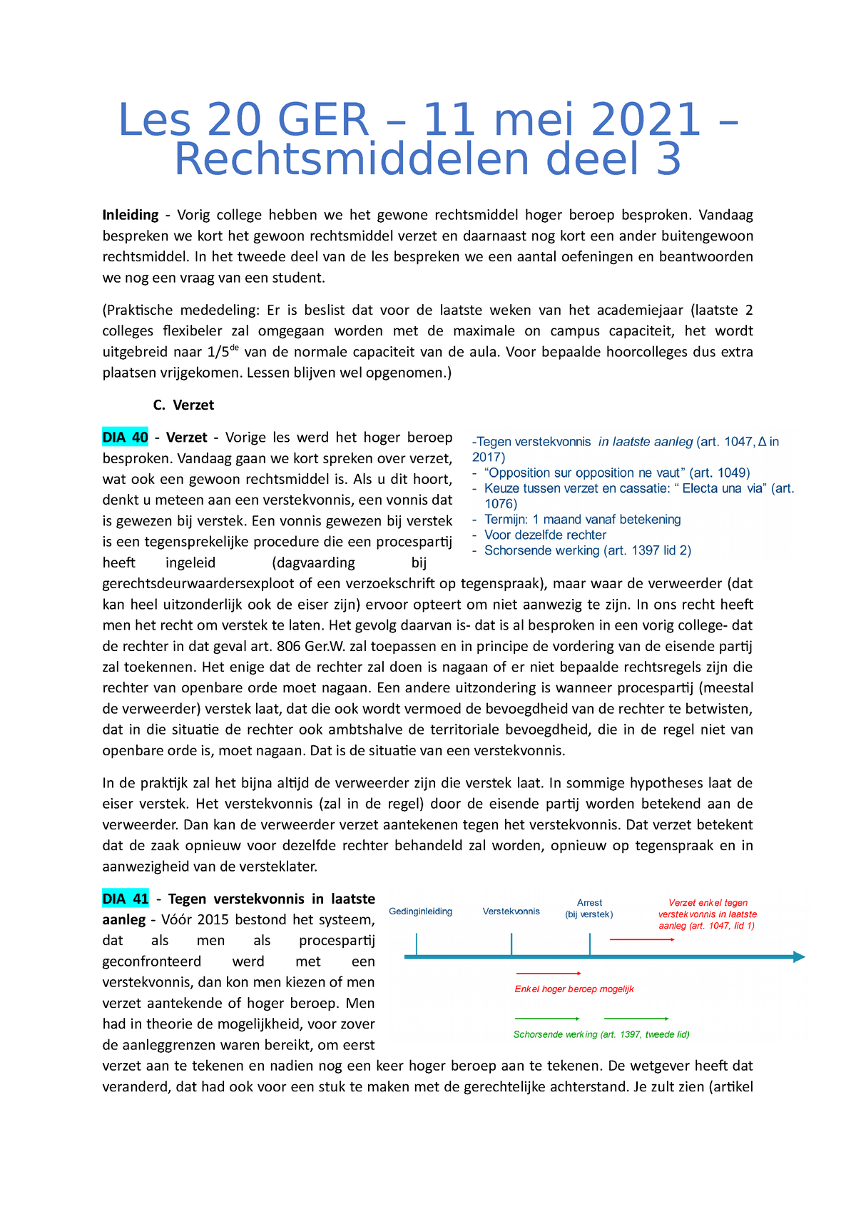 Les 20 - Gerechtelijk Recht - 2021 - Les 20 GER – 11 Mei 2021 ...