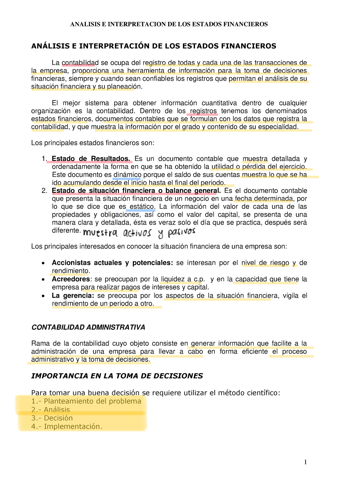 1. Razones Financieras - AN¡LISIS E INTERPRETACI”N DE LOS ESTADOS ...