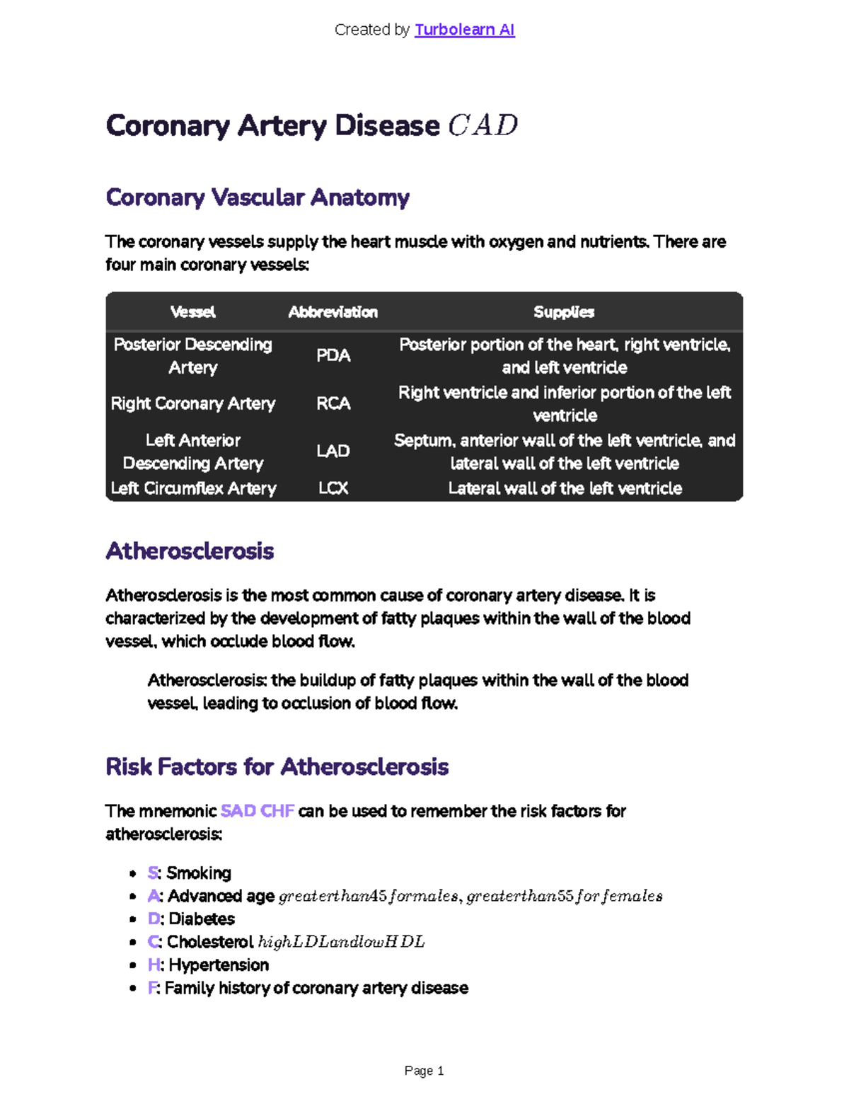 Coronary Artery Disease - Coronary Artery Disease Coronary Vascular ...