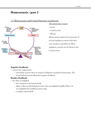 Chapter 2 - Control Systems and Homeostasis
