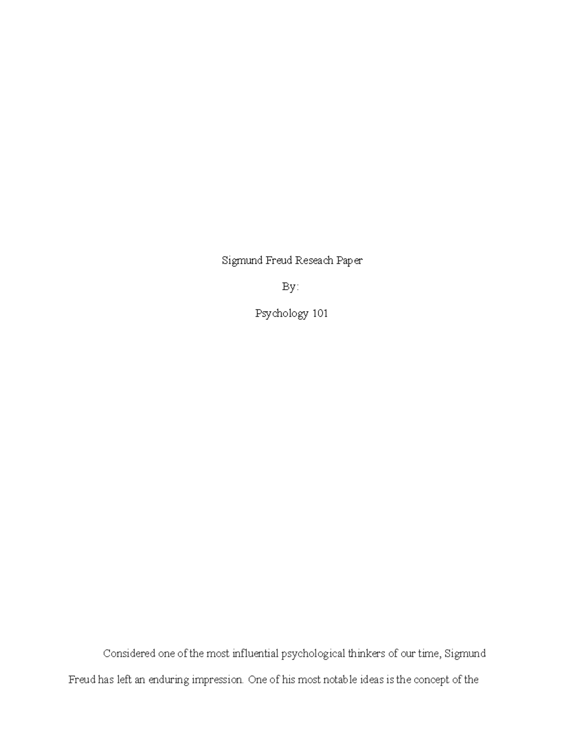 sigmund freud research paper pdf