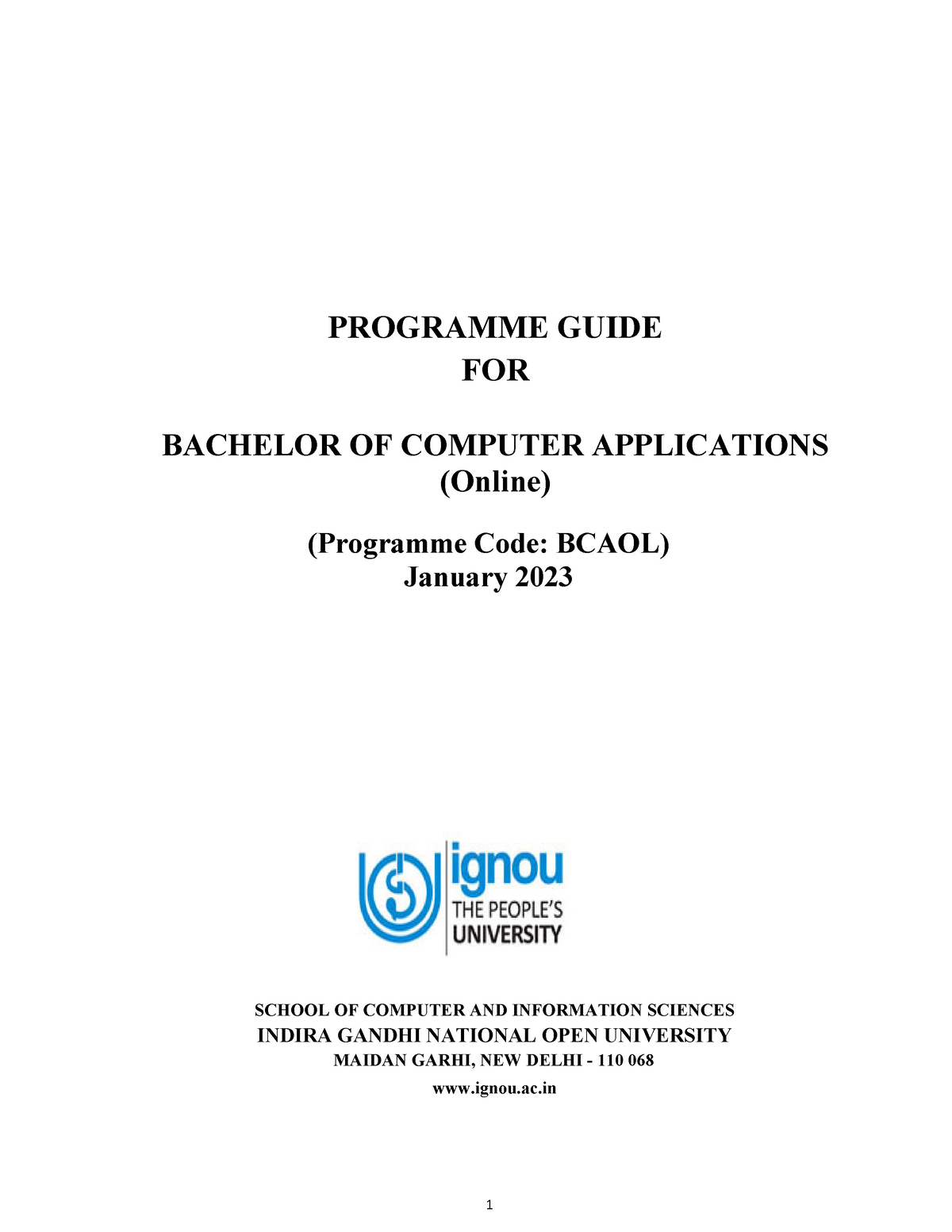 Bcaol Programme Guide Final - PROGRAMME GUIDE FOR BACHELOR OF COMPUTER ...