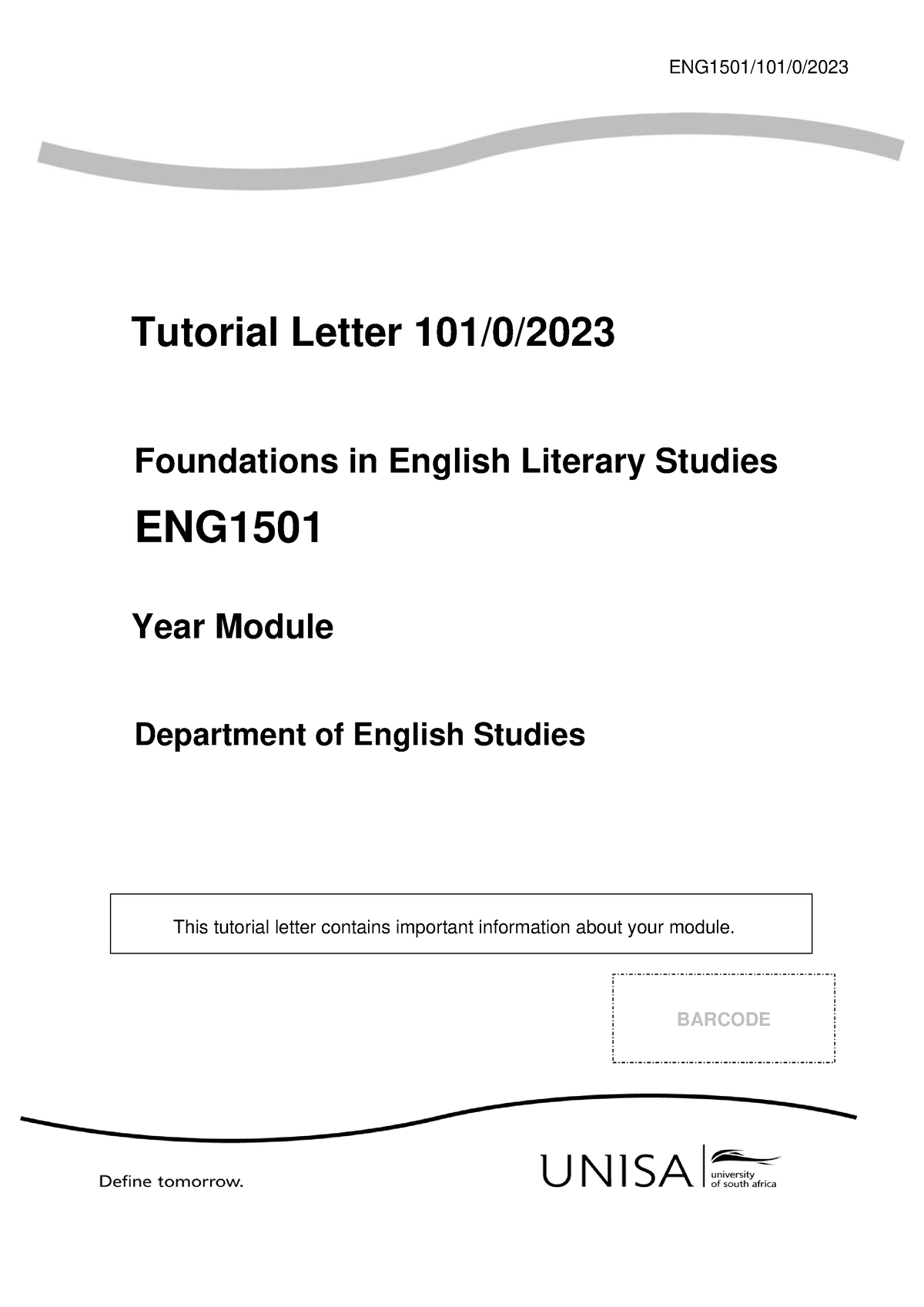 ENG 1501 Tutorial Letter - ENG1501/101/0/ Tutorial Letter 101/0 ...