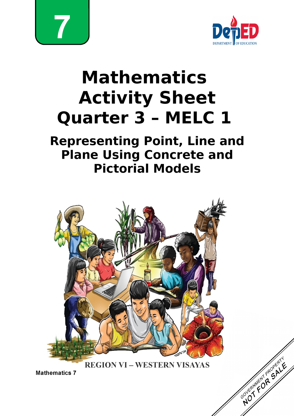 Math 7 Q3 Week1 MELC 1 - Mathematics Activity Sheet Quarter 3 – MELC 1 Representing Point, Line ...