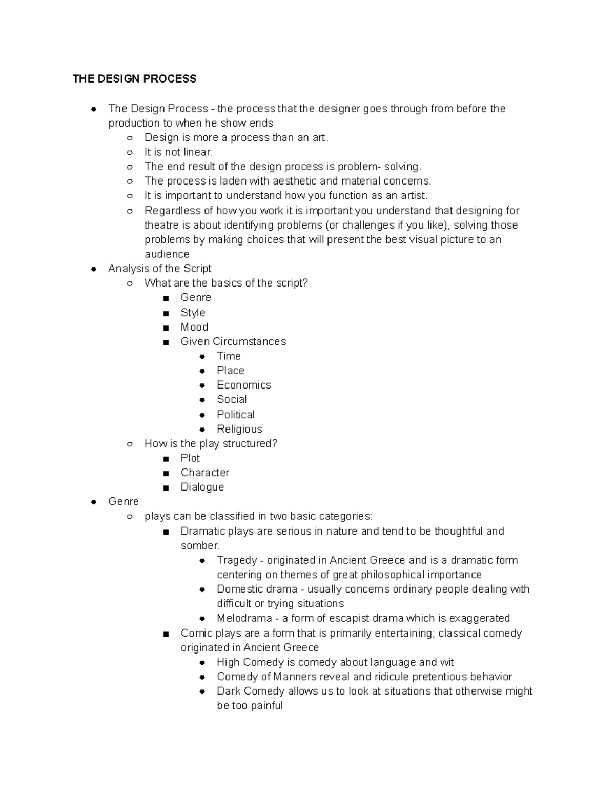 TA 150 Notes 3 - THE Design Process - THE DESIGN PROCESS The Design ...