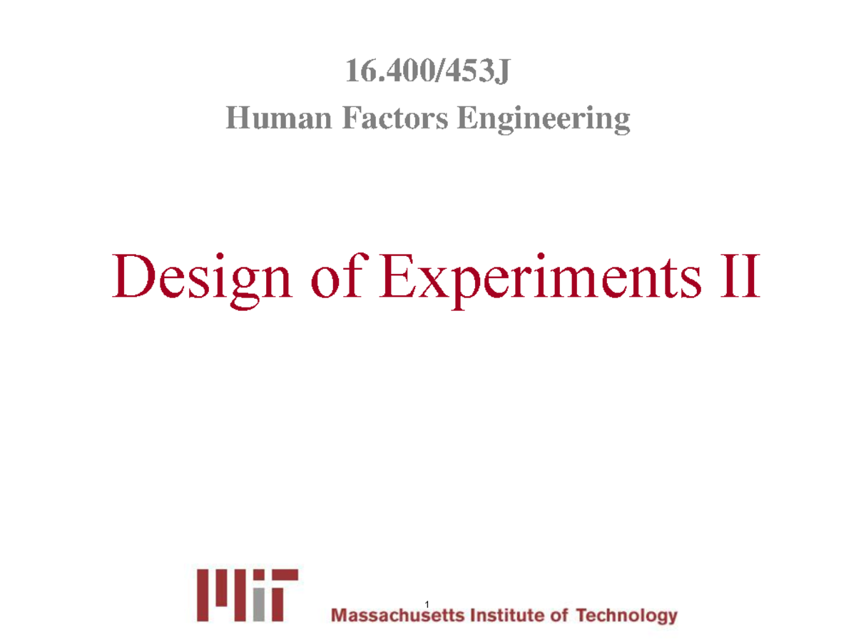 Lecture Notes, Lecture 5 - Human Factors Engineering Design Of ...