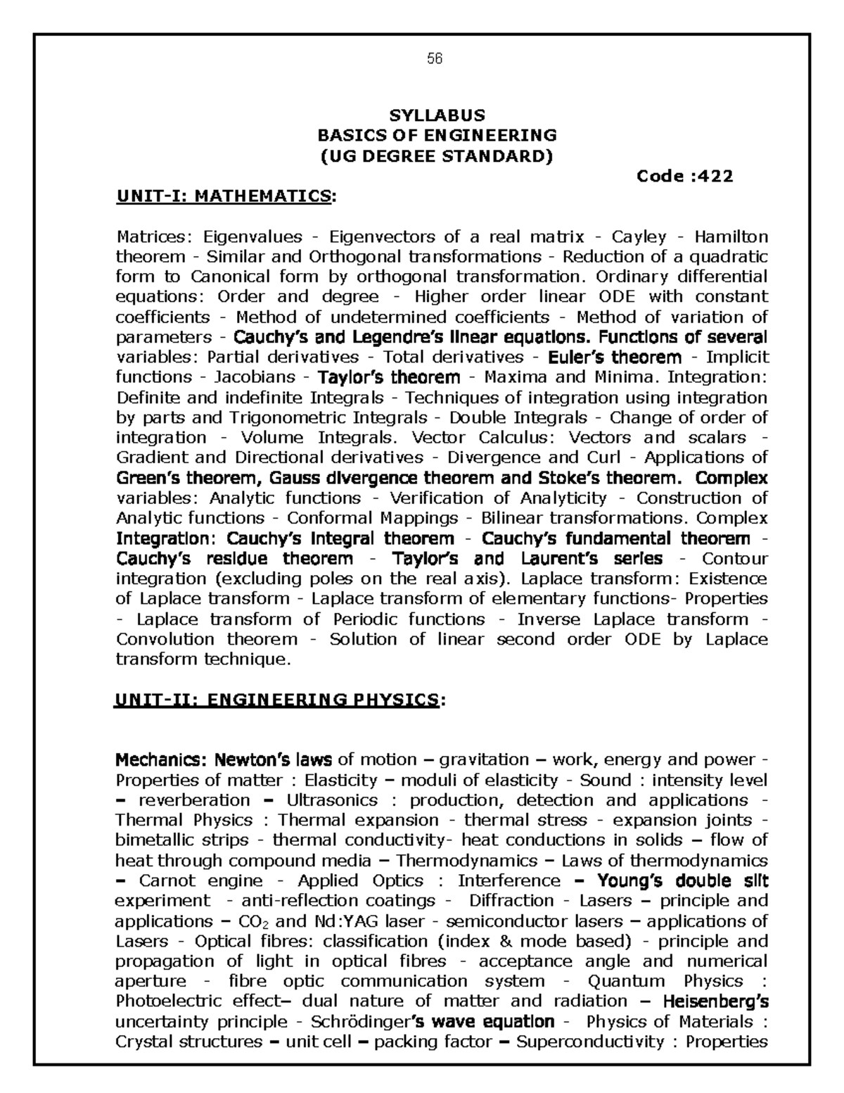 Syla - na - SYLLABUS BASICS OF ENGINEERING (UG DEGREE STANDARD) Code ...