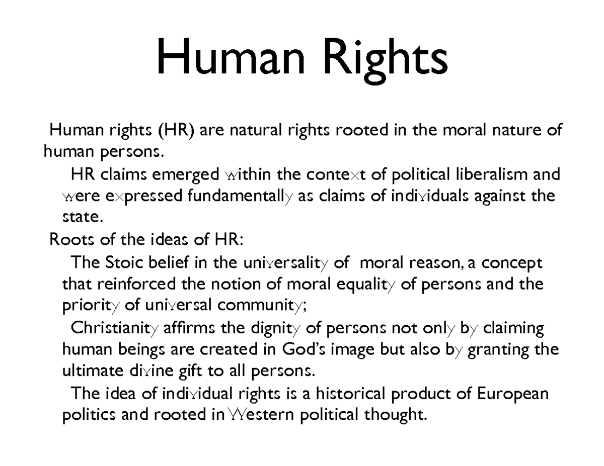 essay on importance of human rights in international relations