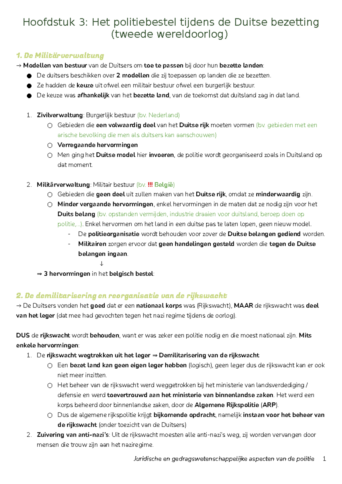 Hoofdstuk 3 Het politiebestel tijdens de Duitse bezetting - Hoofdstuk 3 ...