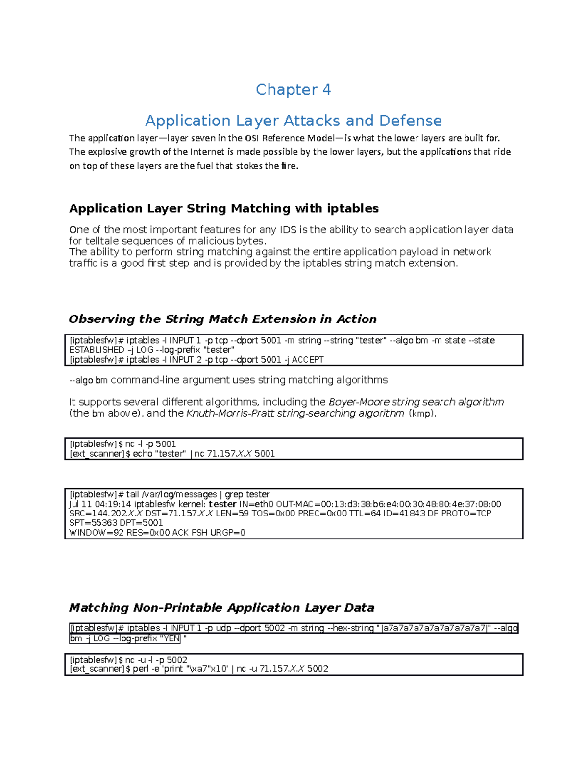 Chapter 4-notes - Chapter 4 Application Layer Attacks and Defense The ...