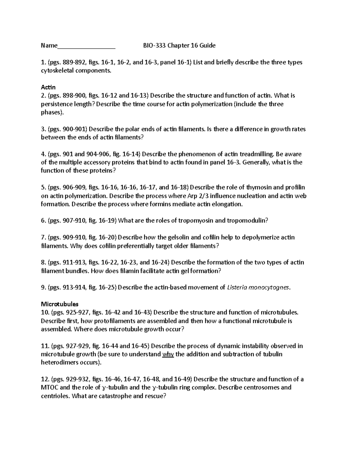 BIO-333 CH16 Guide-SM - study guide - Name_________________ BIO-333 ...