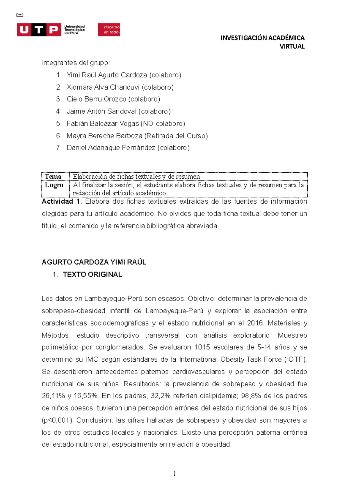 Of S9 Tarea Fichas Textuales Y De Resumen 1 InvestigaciÓn AcadÉmica Virtual Integrantes Del 5568