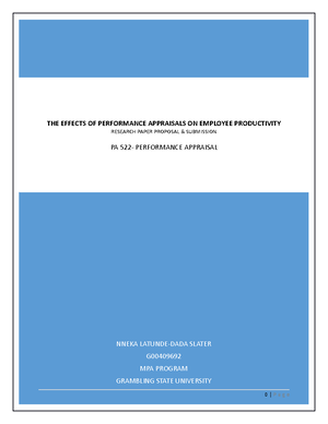 PA 522- Performance Appraisal-SLO 5 - NNEKA LATUNDE-DADA SLATER G MPA ...