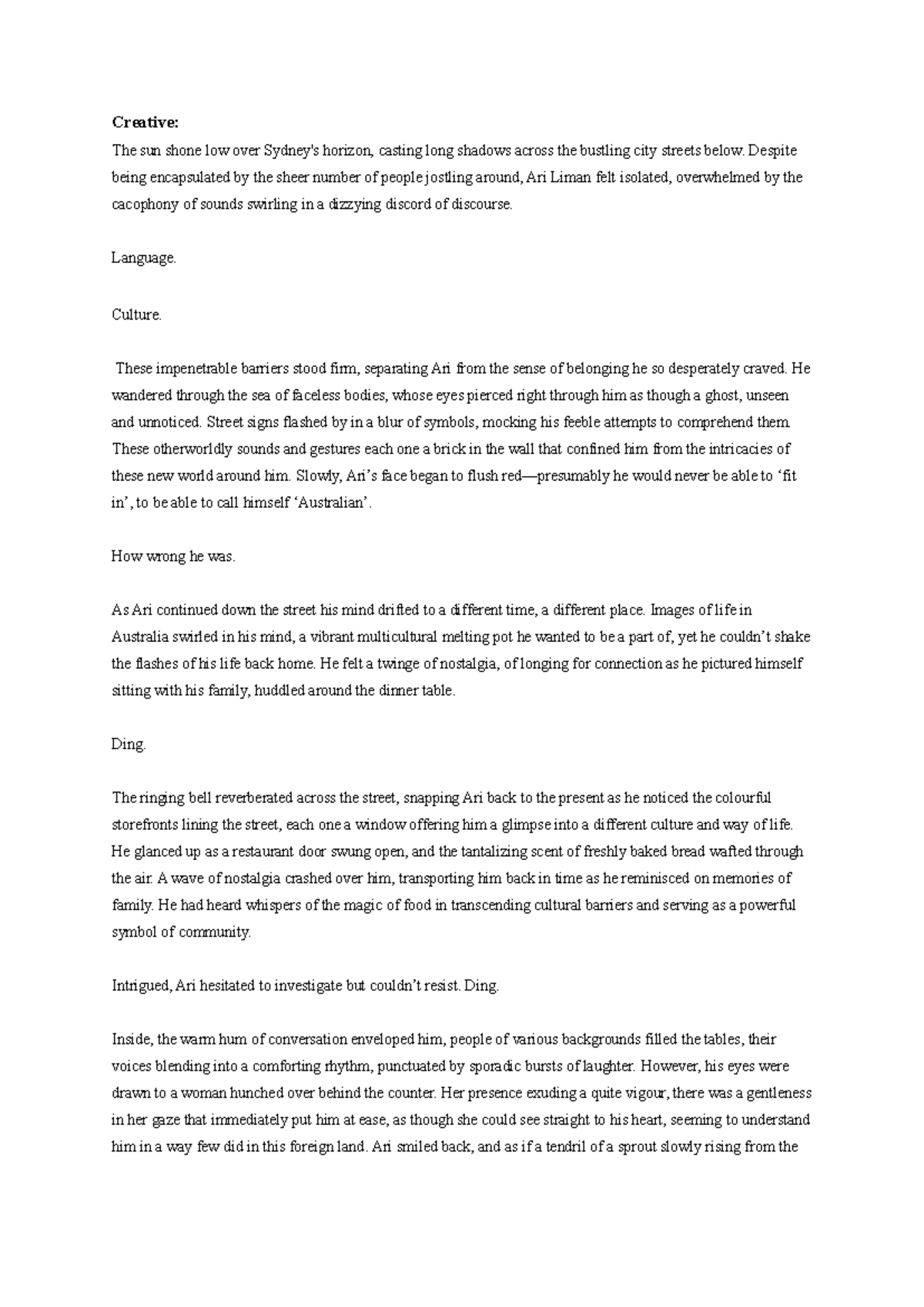 Section II - Creative+Reflection - Studocu