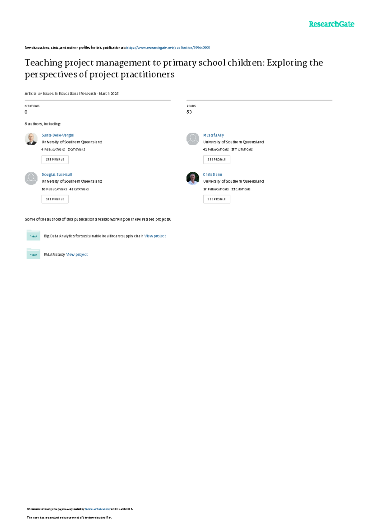Teaching project management - See discussions, stats, and author ...