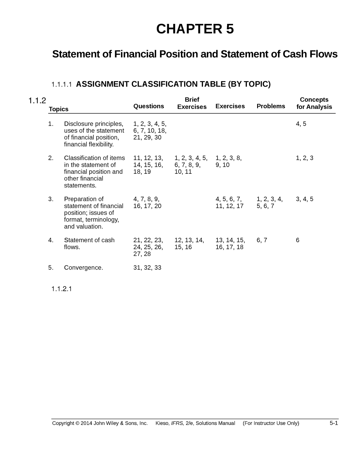 Kieso IFRS2e SM Ch05 - CHAPTER 5 Statement Of Financial Position And ...