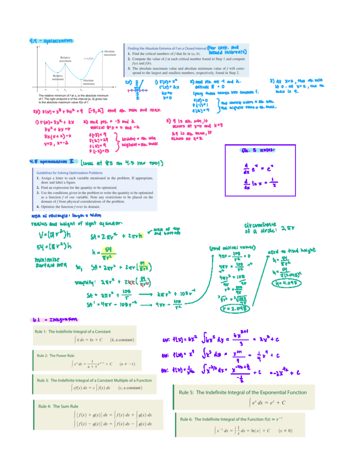 Review for Exam 4 Summary - 4 optimization forcontand crosedintervals ...