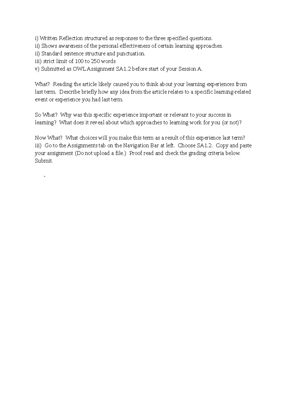 Module 1 Session A - Lab report - i) Written Reflection structured as ...