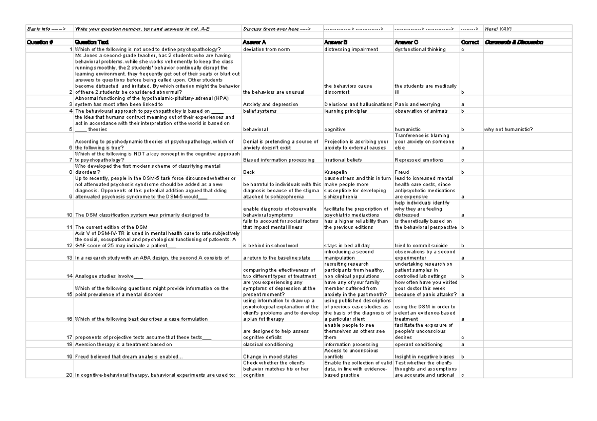 Exam 2012, questions and answers - Basic info Question Write your ...