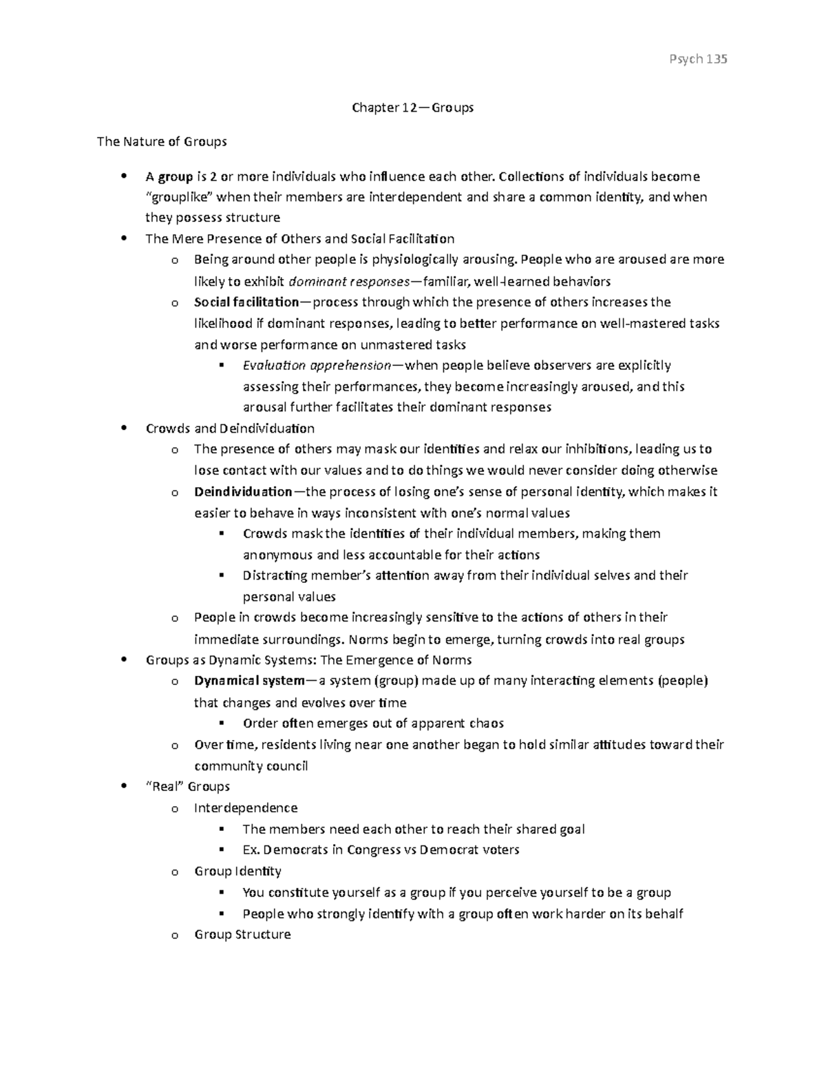 Chapter 12 Notes - Summary Social Psychology: Goals in Interaction ...
