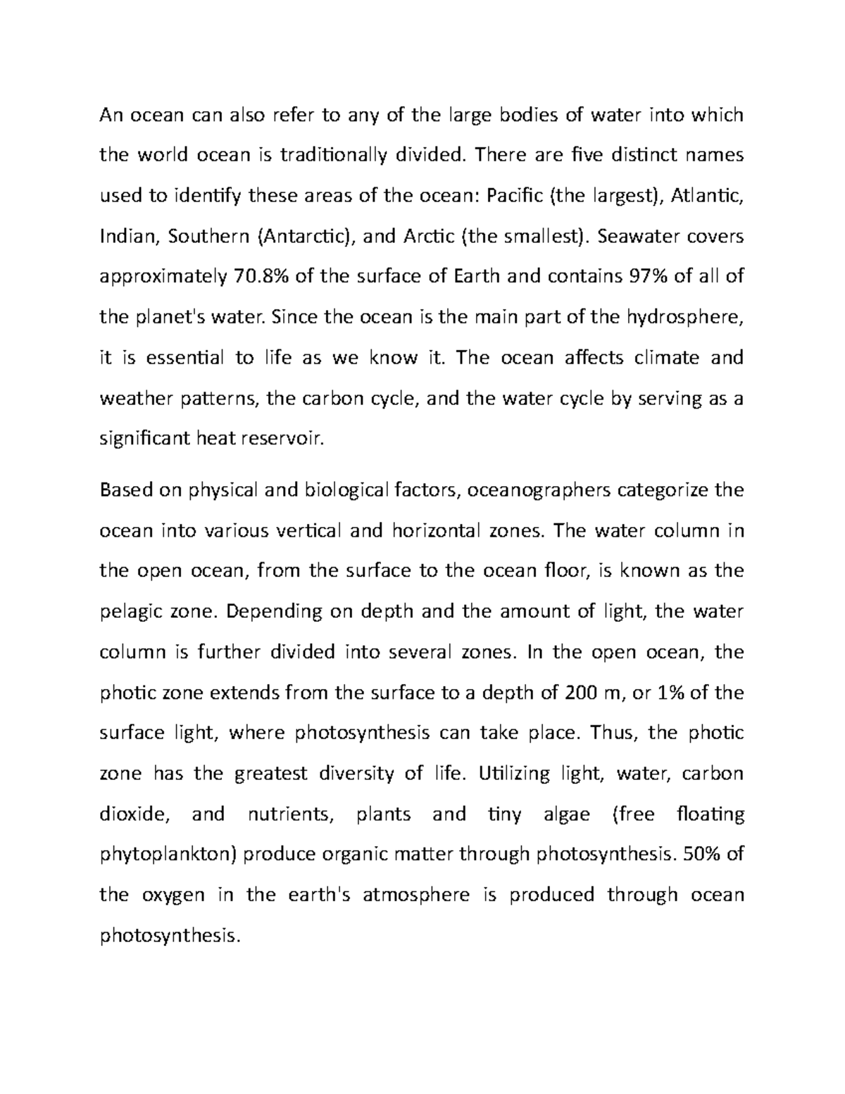 water and oceans ielts essay