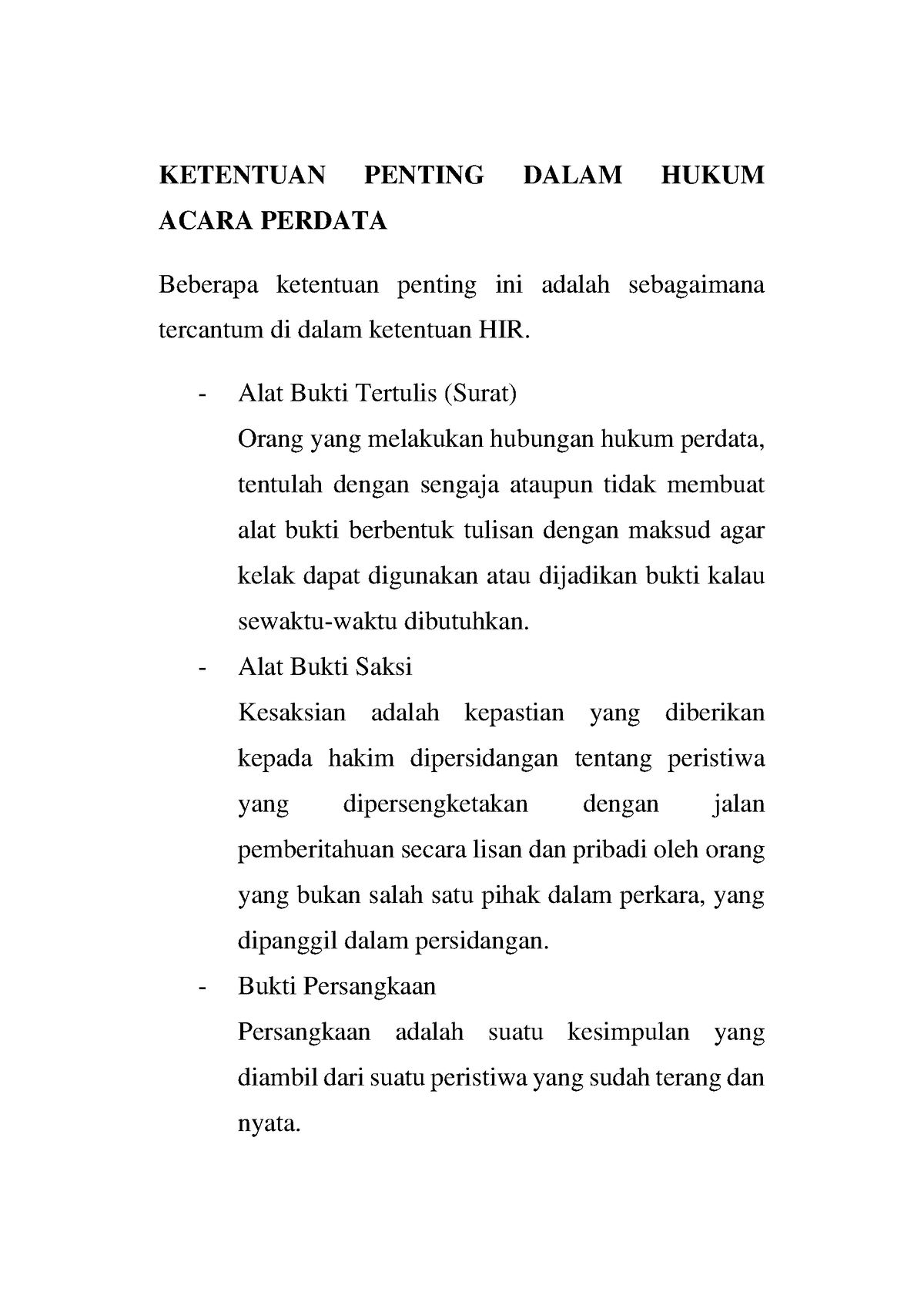 Ketentuan Penting Dalam Hukum Acara Perdata - KETENTUAN PENTING DALAM ...