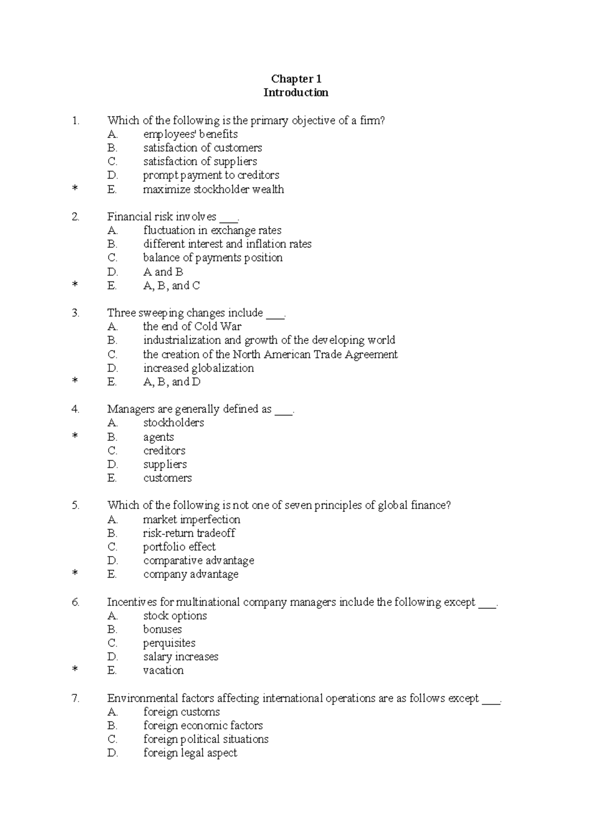 Chapter 1 test bank - Chapter 1 Introduction Which of the following is ...