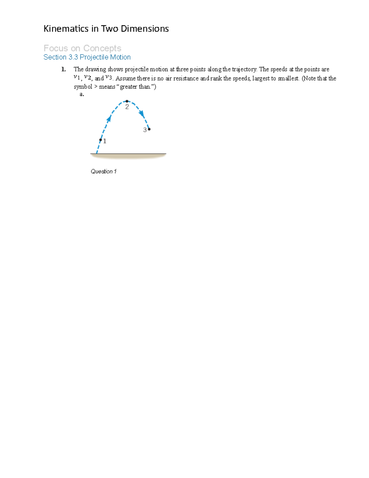 Focus On Concepts - Kinematics In Two Dimensions - Kinematics In Two ...