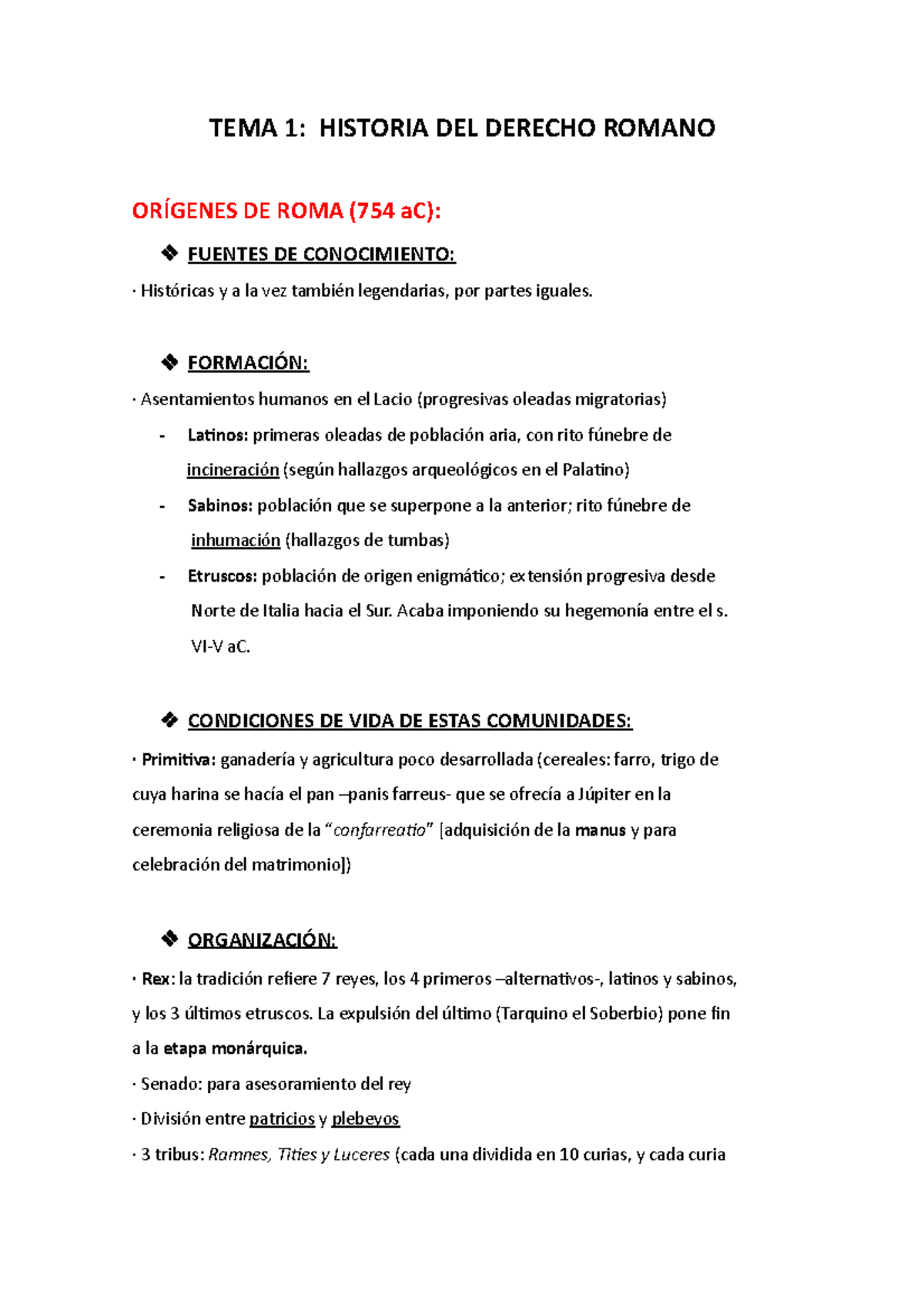 TEMA 1 apuntes - Tema 1 derecho romano resumen - TEMA 1: HISTORIA DEL ...