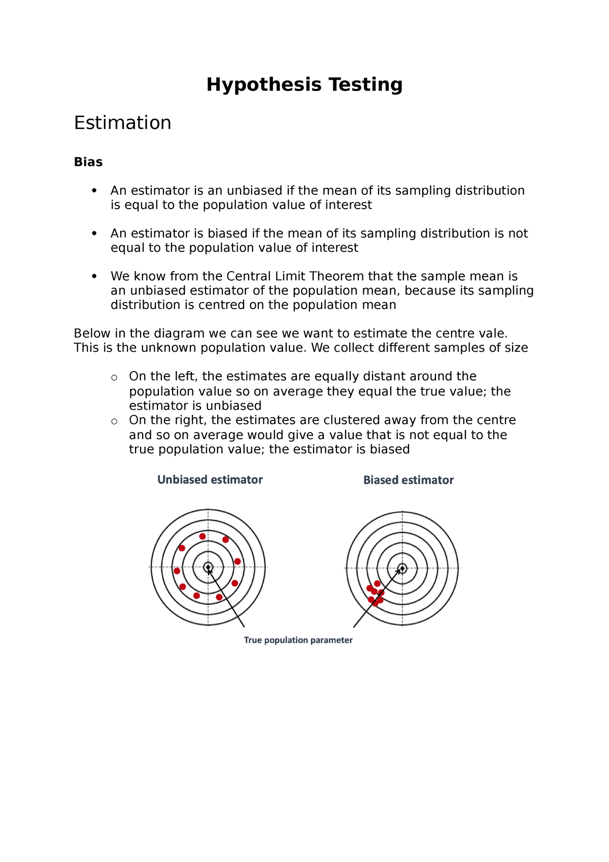 bias in hypothesis testing