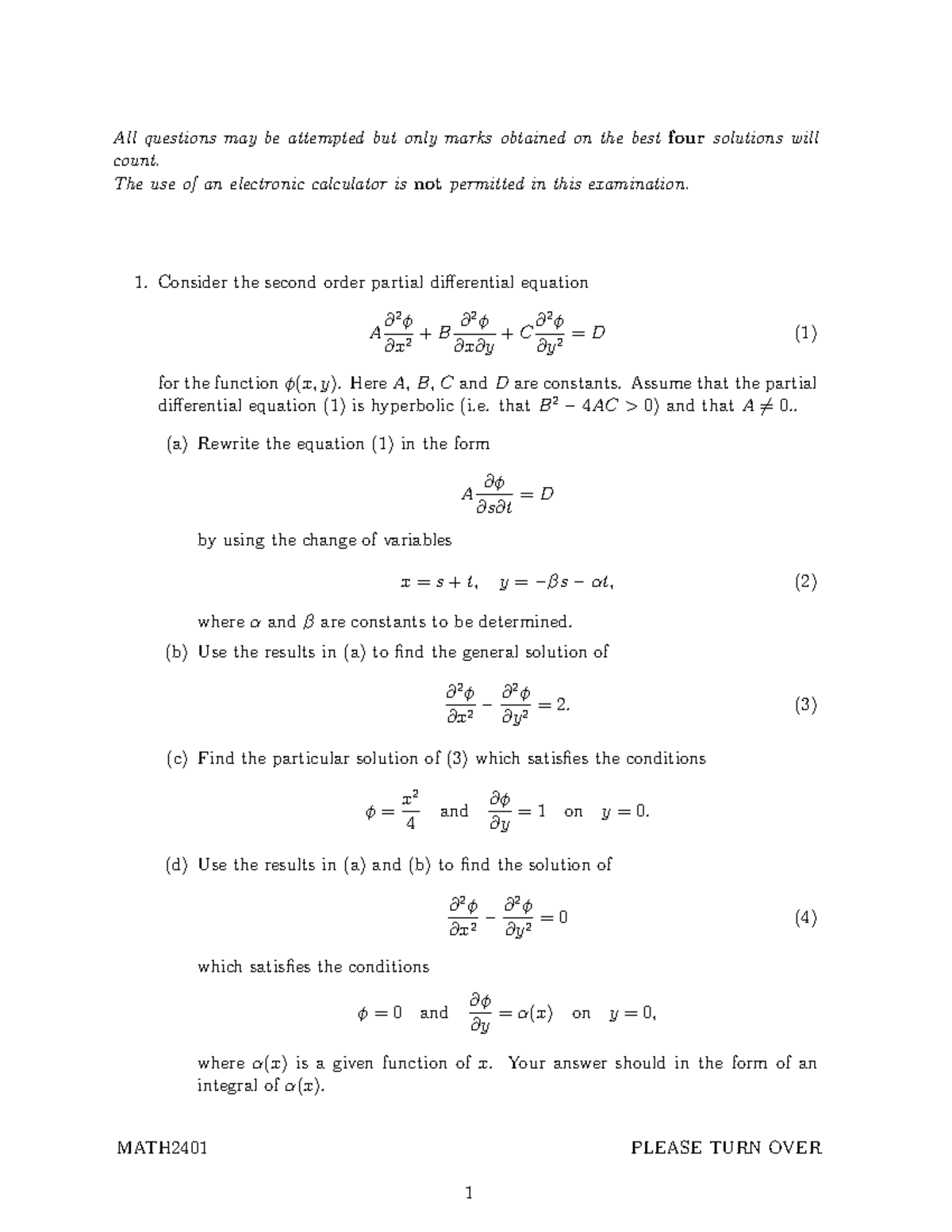 2018 exam - past papers - All questions may be attempted but only marks ...